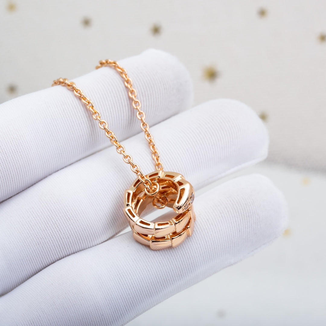 [Glitter Jewelry]SERPENTI PINK GOLD NECKLACE DIAMOND