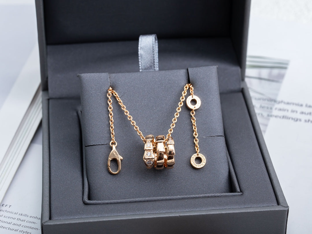 [Glitter Jewelry]SERPENTI PINK GOLD NECKLACE DIAMOND
