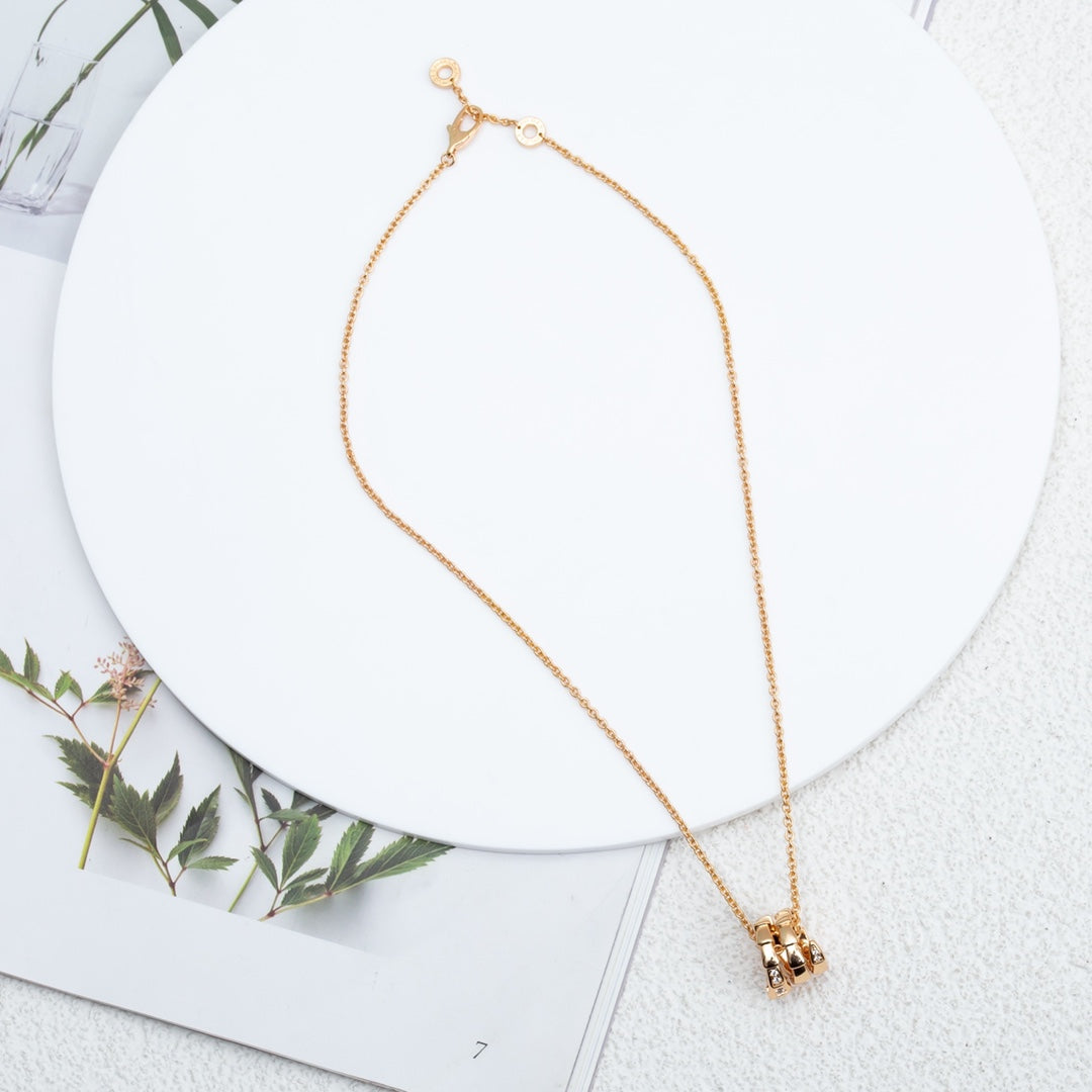 [Glitter Jewelry]SERPENTI PINK GOLD NECKLACE DIAMOND
