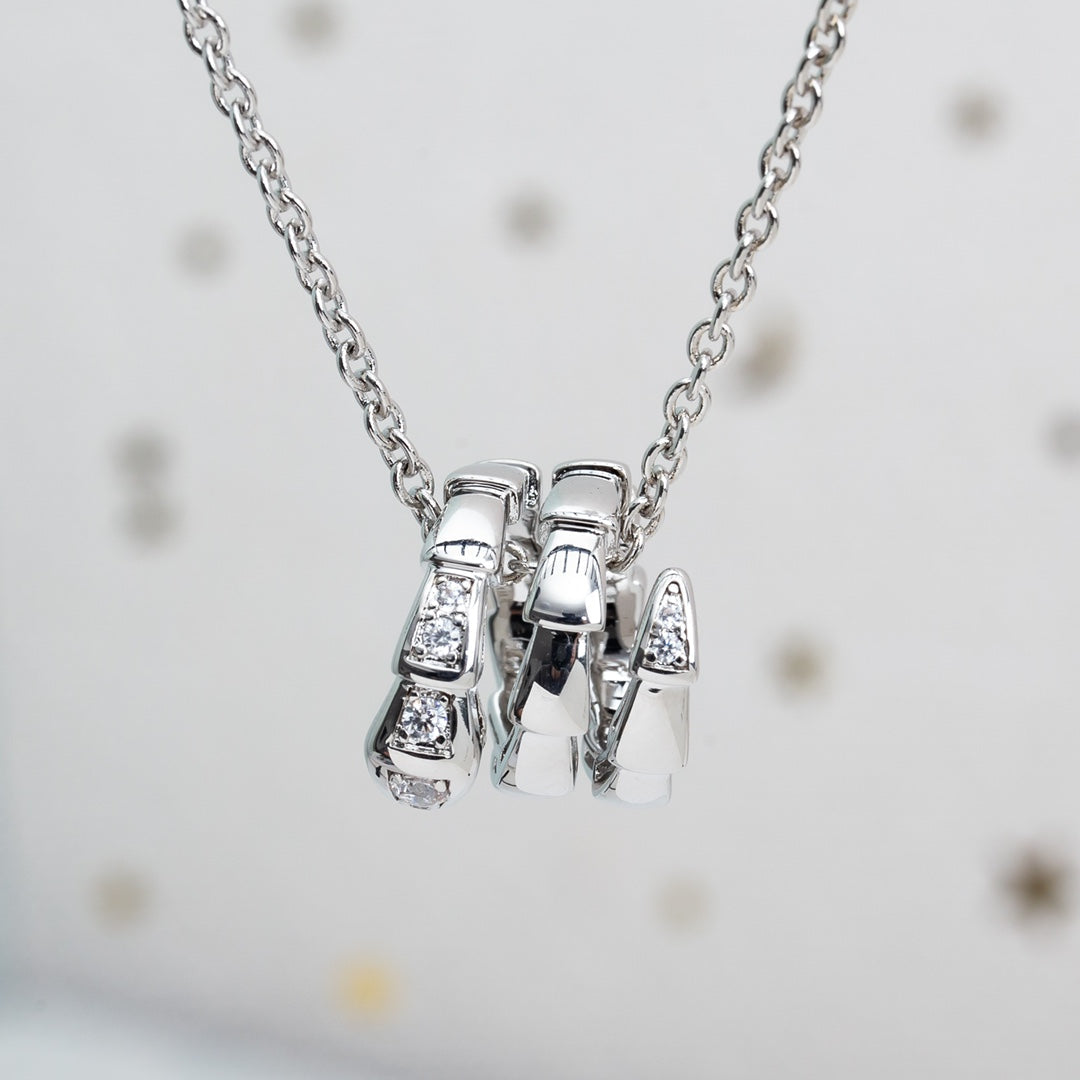 [Glitter Jewelry]SERPENTI SILVER NECKLACE DIAMOND
