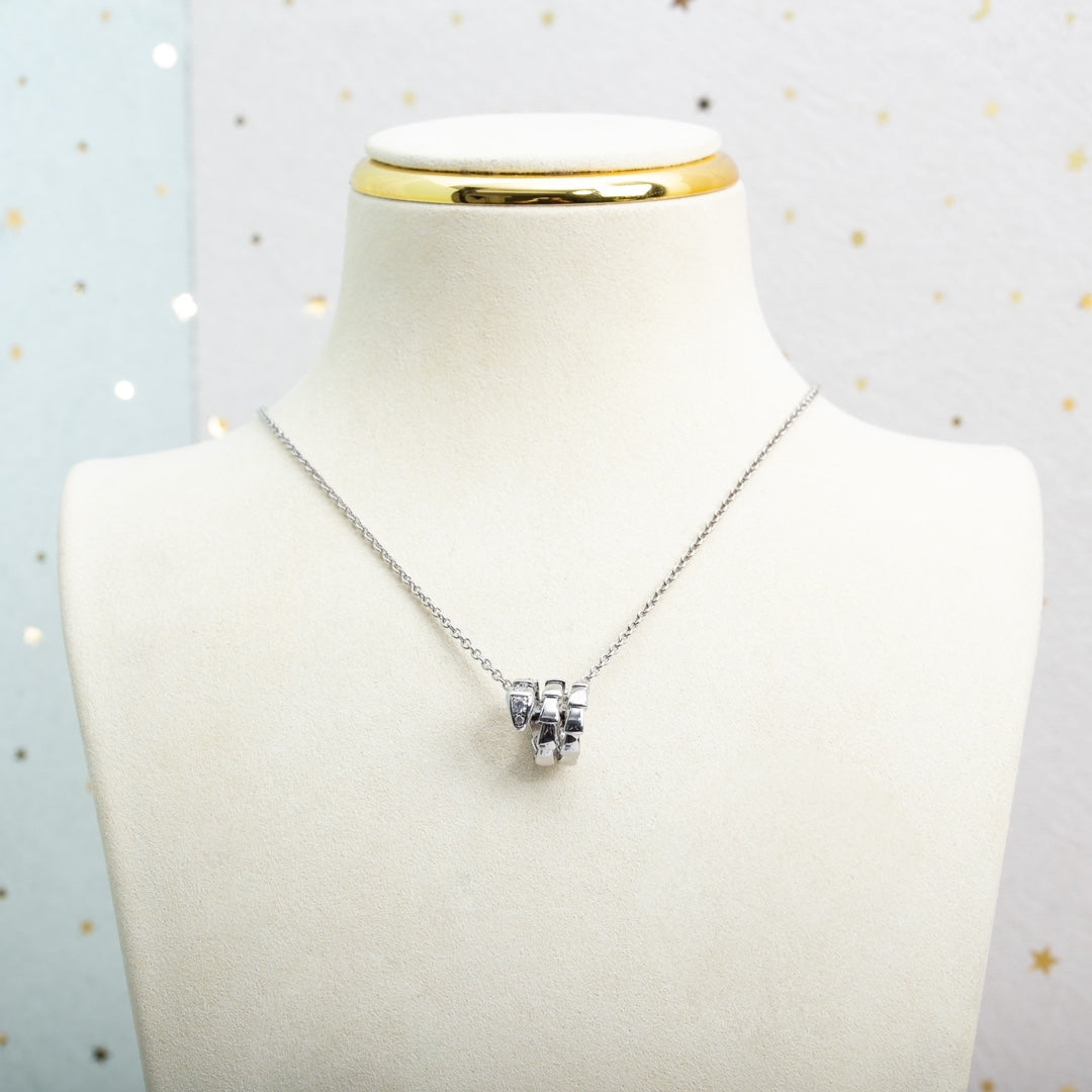 [Glitter Jewelry]SERPENTI SILVER NECKLACE DIAMOND