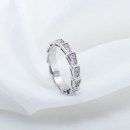 [Glitter Jewelry]SERPENTI RING SILVER DIAMOND PAVED 3MM