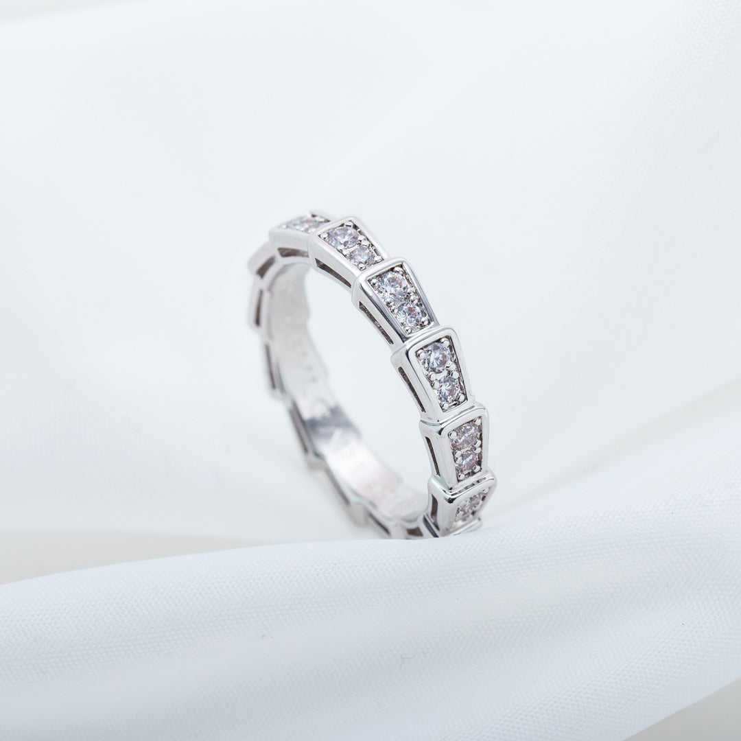 [Glitter Jewelry]SERPENTI RING SILVER DIAMOND PAVED 3MM