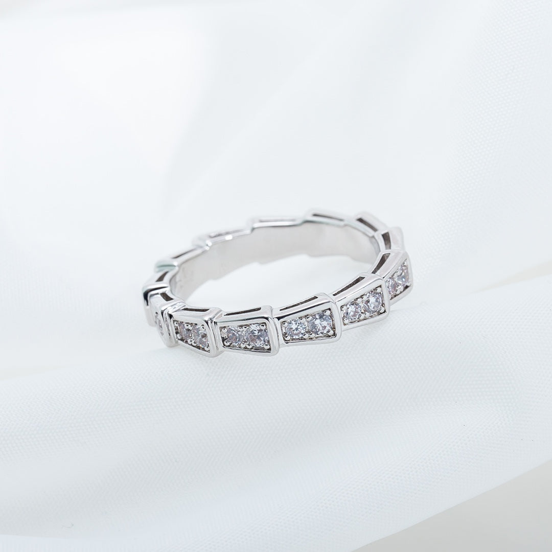 [Glitter Jewelry]SERPENTI RING SILVER DIAMOND PAVED 3MM