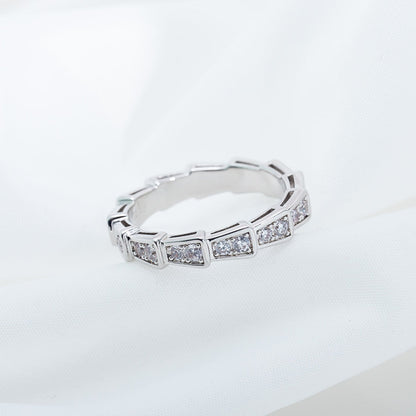 [Glitter Jewelry]SERPENTI RING SILVER DIAMOND PAVED 3MM