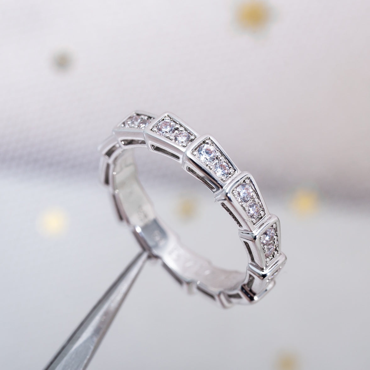 [Glitter Jewelry]SERPENTI RING SILVER DIAMOND PAVED 3MM
