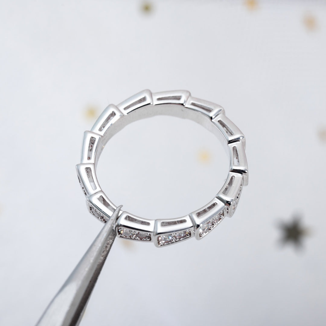 [Glitter Jewelry]SERPENTI RING SILVER DIAMOND PAVED 3MM