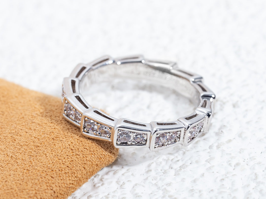 [Glitter Jewelry]SERPENTI RING SILVER DIAMOND PAVED 3MM
