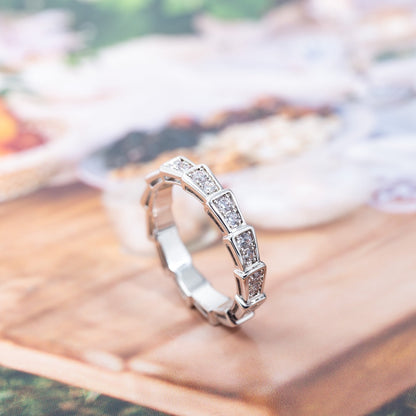 [Glitter Jewelry]SERPENTI RING SILVER DIAMOND PAVED 3MM