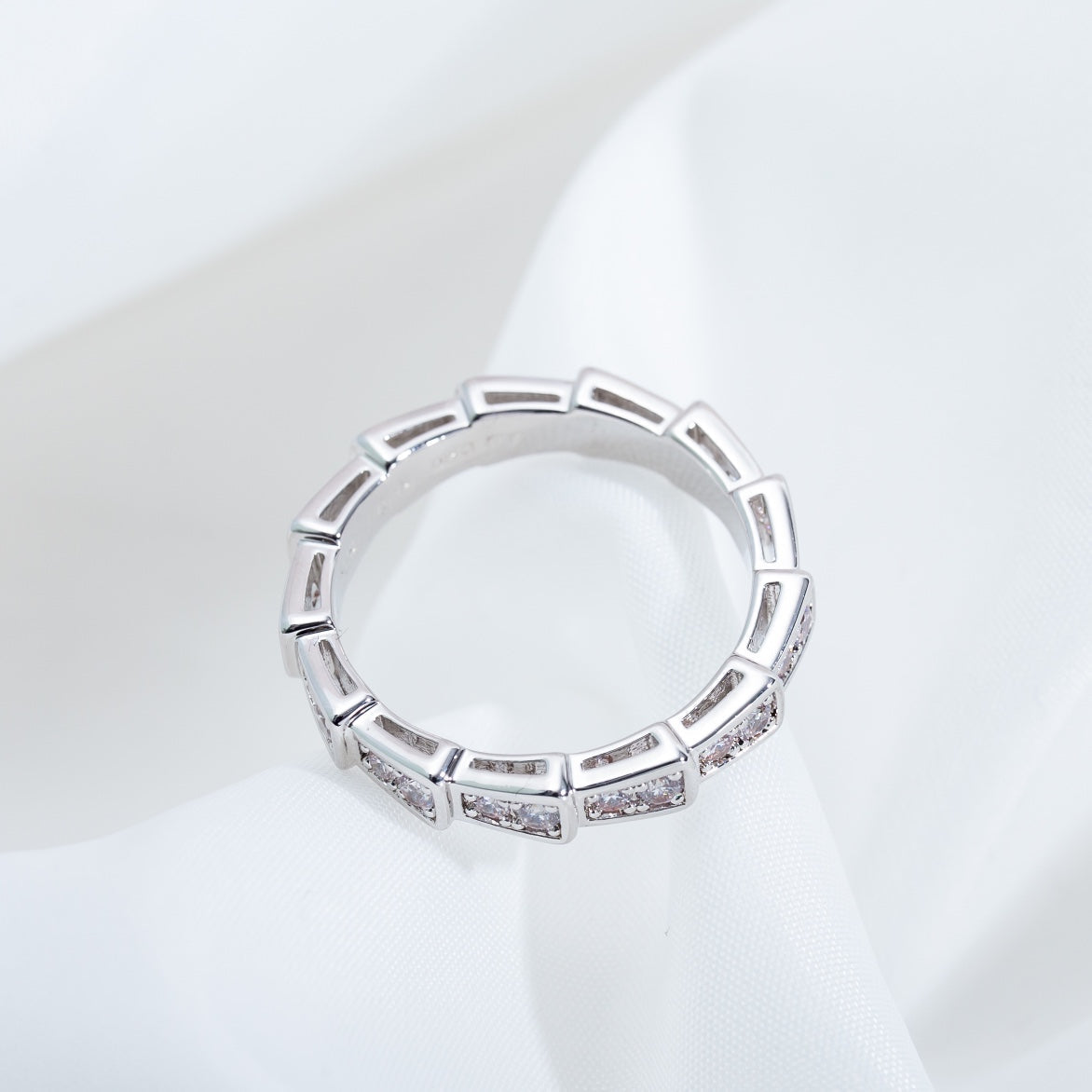[Glitter Jewelry]SERPENTI RING SILVER DIAMOND PAVED 3MM
