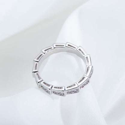 [Glitter Jewelry]SERPENTI RING SILVER DIAMOND PAVED 3MM