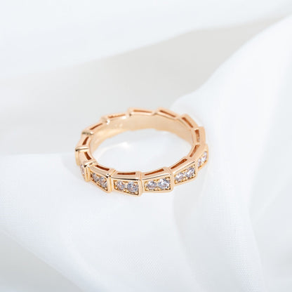 [Glitter Jewelry]SERPENTI RING PINK GOLD DIAMOND PAVED 3MM