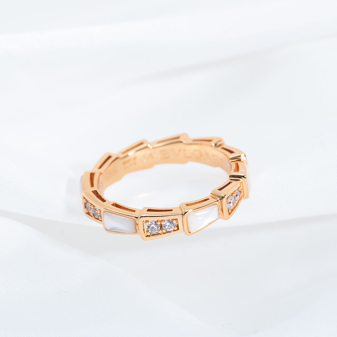 [Glitter Jewelry]SERPENTI RING PINK GOLD DIAMOND MOP 3MM
