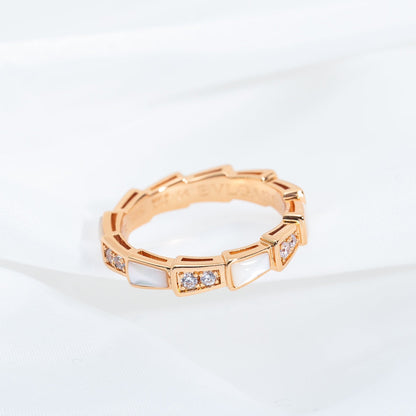 [Glitter Jewelry]SERPENTI RING PINK GOLD DIAMOND MOP 3MM