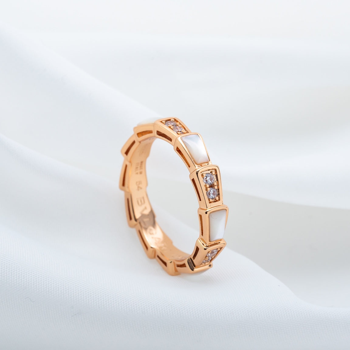 [Glitter Jewelry]SERPENTI RING PINK GOLD DIAMOND MOP 3MM