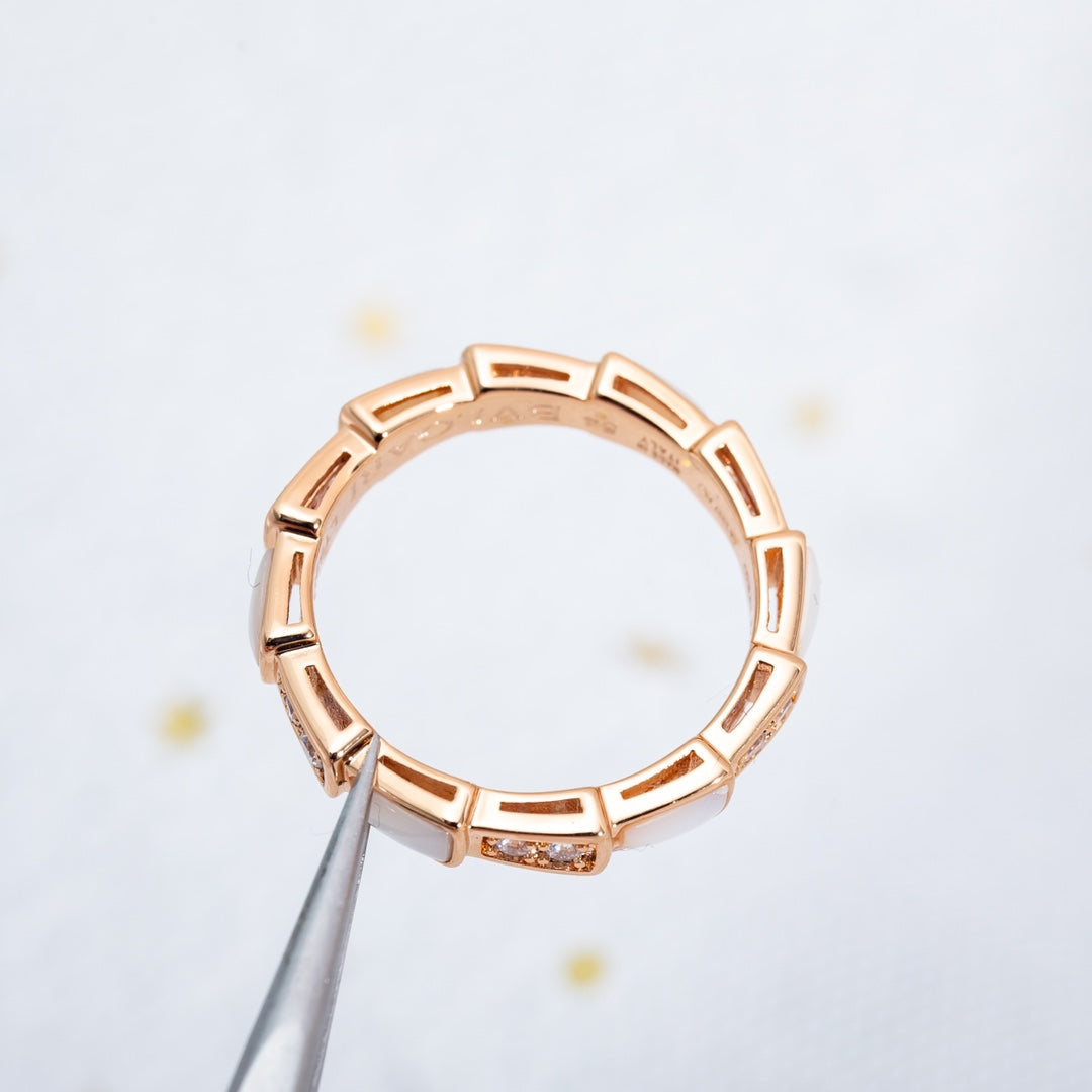 [Glitter Jewelry]SERPENTI RING PINK GOLD DIAMOND MOP 3MM