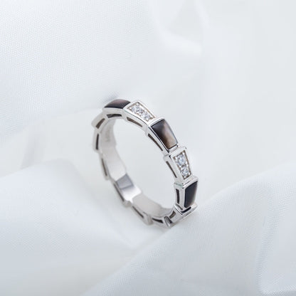 [Glitter Jewelry]SERPENTI RING SILVER  DIAMOND BLACK MOP 3MM