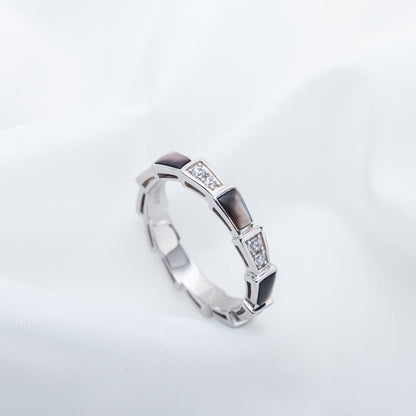 [Glitter Jewelry]SERPENTI RING SILVER  DIAMOND BLACK MOP 3MM