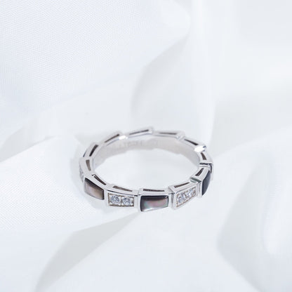 [Glitter Jewelry]SERPENTI RING SILVER  DIAMOND BLACK MOP 3MM