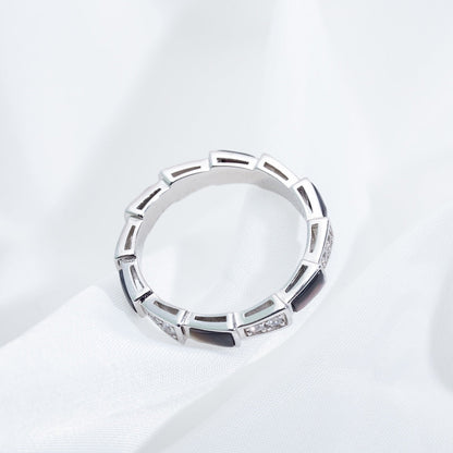 [Glitter Jewelry]SERPENTI RING SILVER  DIAMOND BLACK MOP 3MM