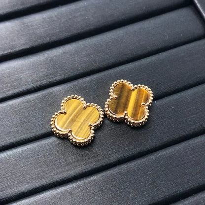 [Glitter Jewelry]CLOVER MEDIUM 1 MOTIFS TIGER EYE EARRINGS