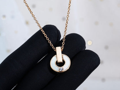 [Glitter Jewelry]GARI NECKLACE PINK GOLD MOP