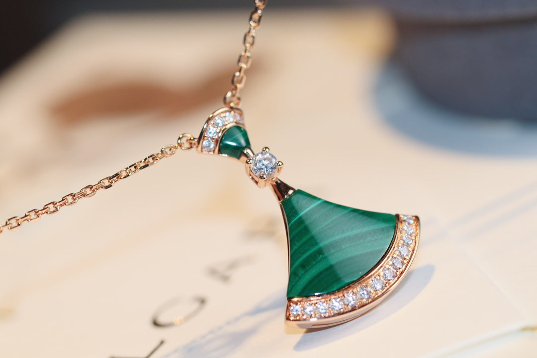 [Glitter Jewelry]DREAM NECKLACE MALACHITE DIAMOND