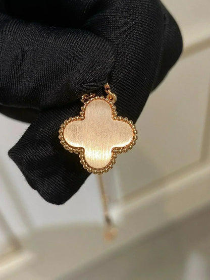 [Glitter Jewelry]CLOVER 15MM DIAMOND RHODONITE NECKLACE