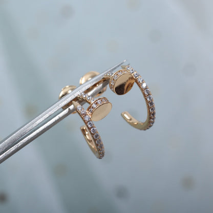 [Glitter Jewelry]JUSTE EARRINGS 12.75MM PINK GOLD DIAMOND