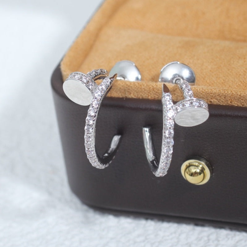 [Glitter Jewelry]JUSTE EARRINGS 12.75MM SILVER DIAMOND