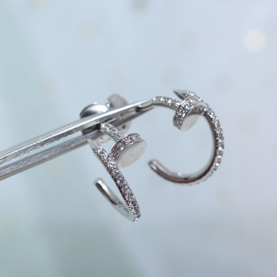 [Glitter Jewelry]JUSTE EARRINGS 12.75MM SILVER DIAMOND