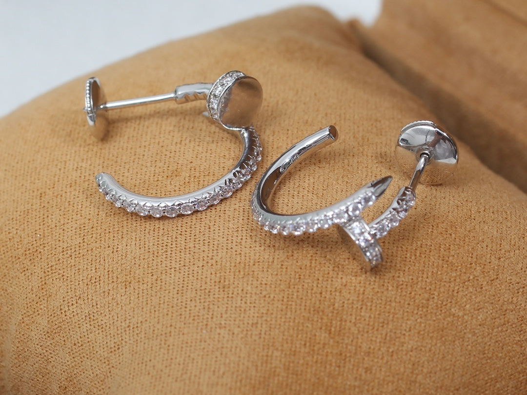 [Glitter Jewelry]JUSTE EARRINGS 12.75MM SILVER DIAMOND