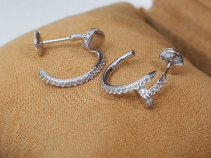 [Glitter Jewelry]JUSTE EARRINGS 12.75MM SILVER DIAMOND