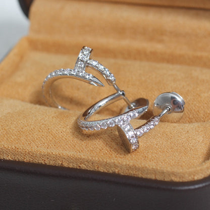 [Glitter Jewelry]JUSTE EARRINGS 12.75MM SILVER DIAMOND