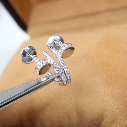 [Glitter Jewelry]JUSTE EARRINGS 12.75MM SILVER DIAMOND