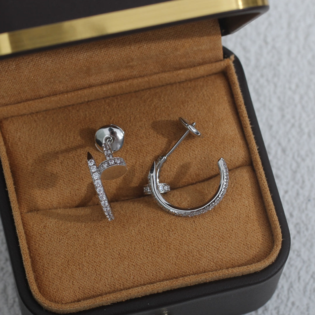 [Glitter Jewelry]JUSTE EARRINGS 12.75MM SILVER DIAMOND