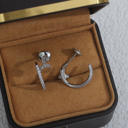 [Glitter Jewelry]JUSTE EARRINGS 12.75MM SILVER DIAMOND