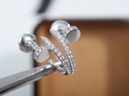 [Glitter Jewelry]JUSTE EARRINGS 12.75MM SILVER DIAMOND
