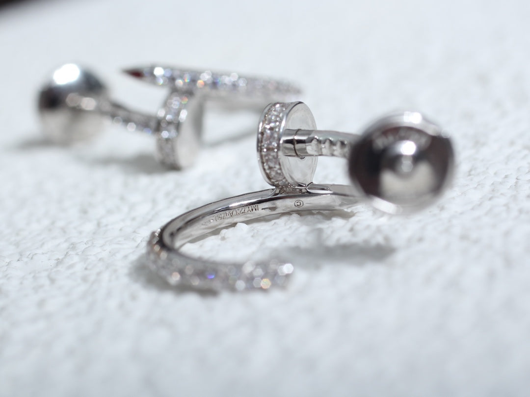 [Glitter Jewelry]JUSTE EARRINGS 12.75MM SILVER DIAMOND