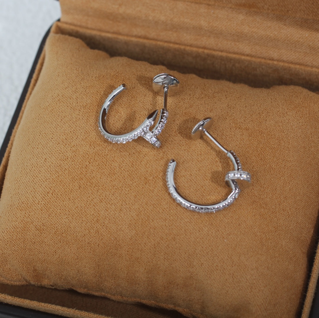 [Glitter Jewelry]JUSTE EARRINGS 12.75MM SILVER DIAMOND