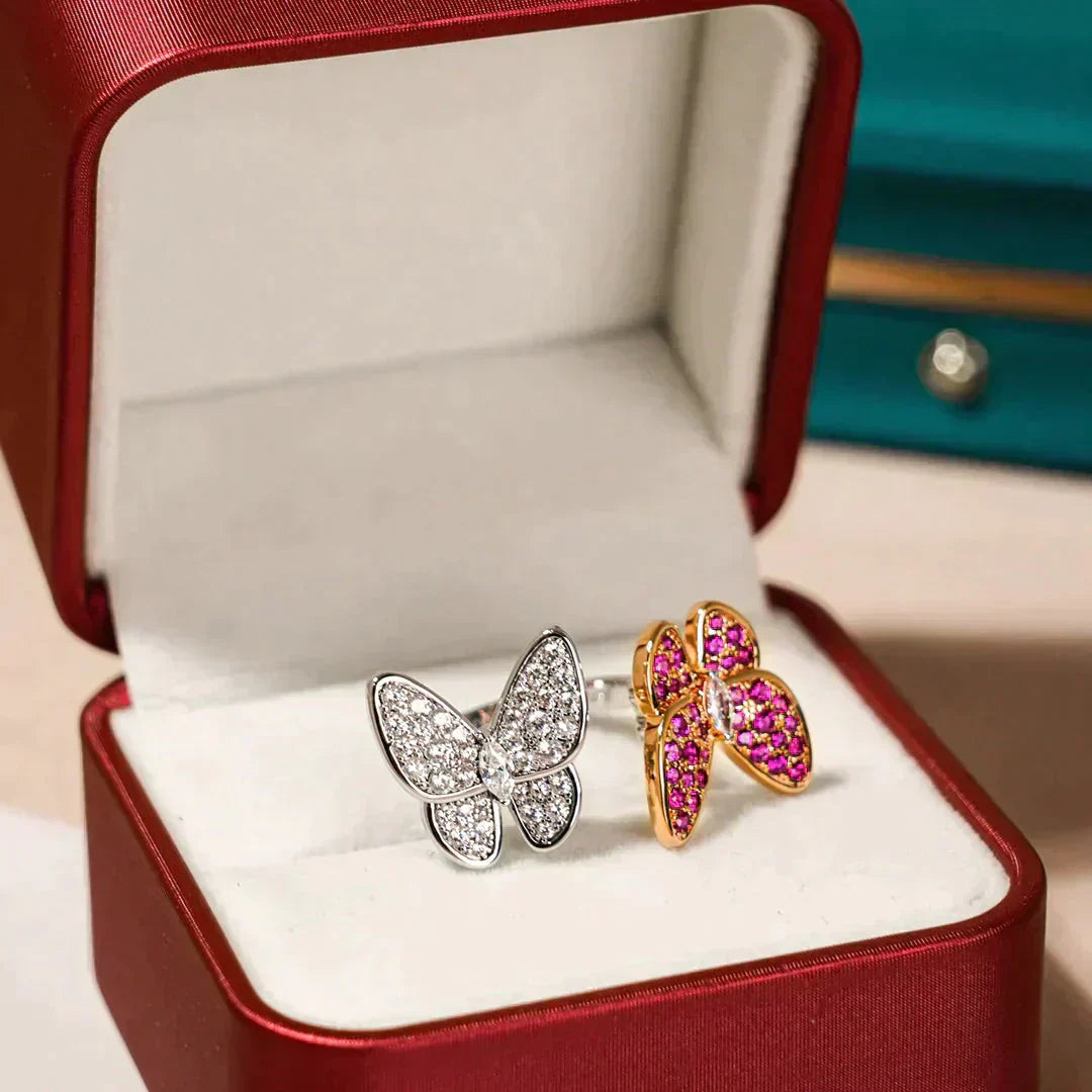 [Glitter Jewelry]TWIN BUTTERFLY DIAMOND RING