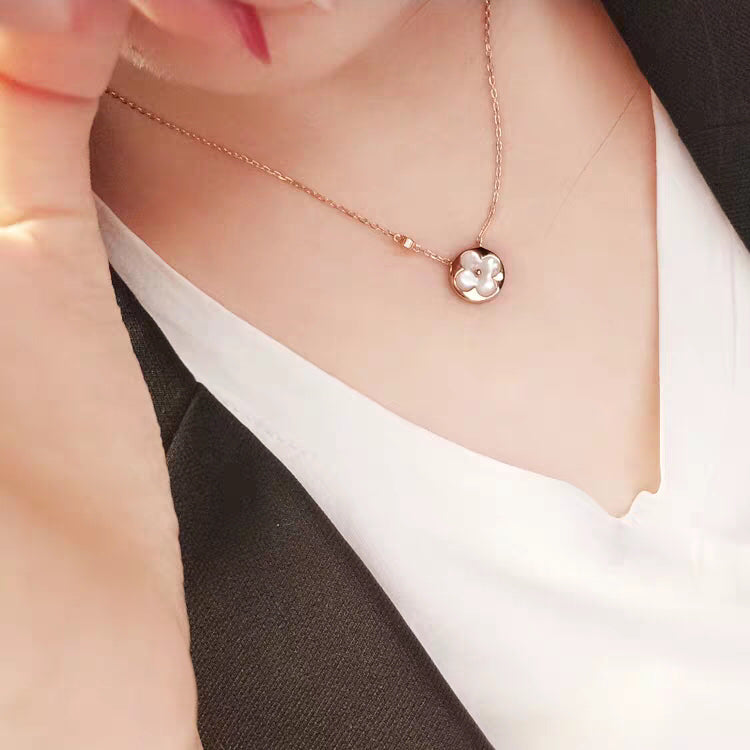 [Glitter Jewelry]SUN MOP GOLD 1 DIAMOND NECKLACE