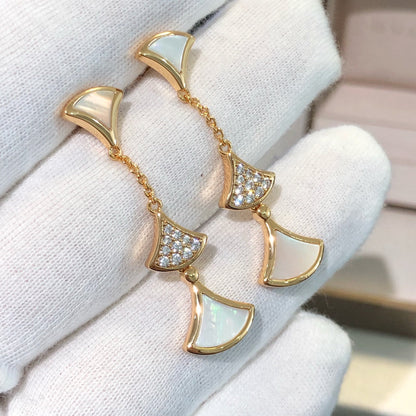 [Glitter Jewelry]DREAM EARRINGS 3 MOTIFS DIAMOND MOP PINK GOLD