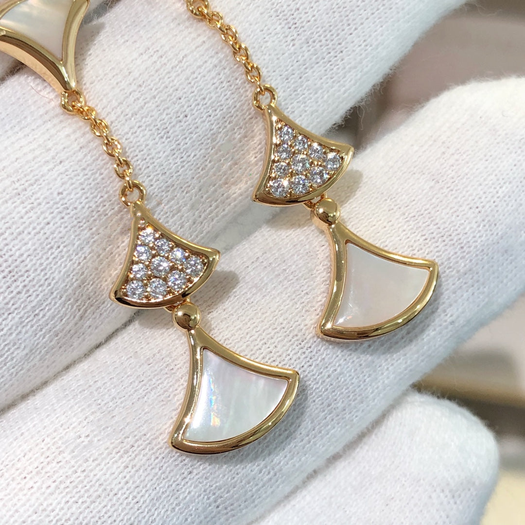 [Glitter Jewelry]DREAM EARRINGS 3 MOTIFS DIAMOND MOP PINK GOLD