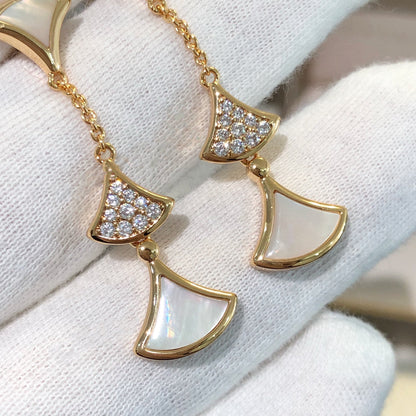 [Glitter Jewelry]DREAM EARRINGS 3 MOTIFS DIAMOND MOP PINK GOLD