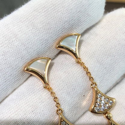 [Glitter Jewelry]DREAM EARRINGS 3 MOTIFS DIAMOND MOP PINK GOLD
