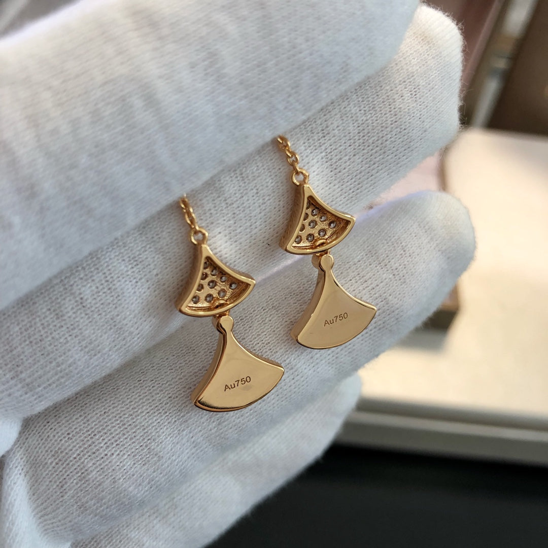 [Glitter Jewelry]DREAM EARRINGS 3 MOTIFS DIAMOND MOP PINK GOLD