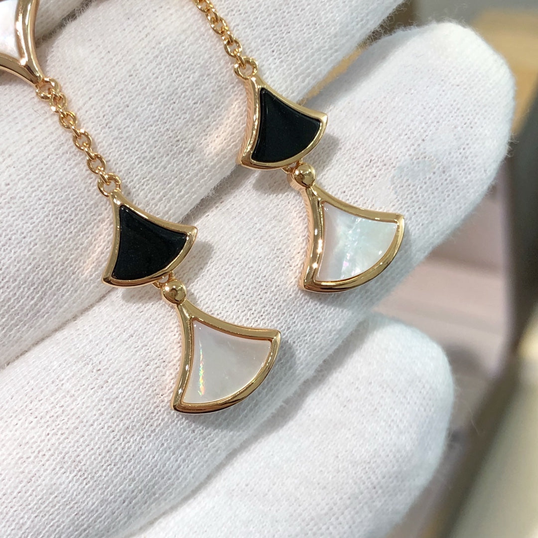 [Glitter Jewelry]DREAM EARRINGS 3 MOTIFS ONYX MOP PINK GOLD
