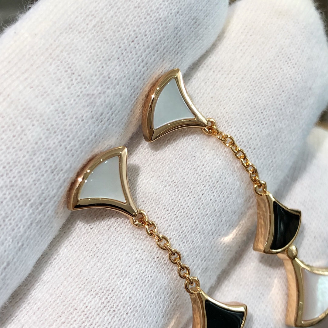 [Glitter Jewelry]DREAM EARRINGS 3 MOTIFS ONYX MOP PINK GOLD
