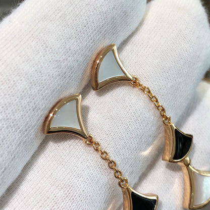 [Glitter Jewelry]DREAM EARRINGS 3 MOTIFS ONYX MOP PINK GOLD